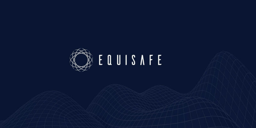 Digital securities company Equisafe company logo with blue background