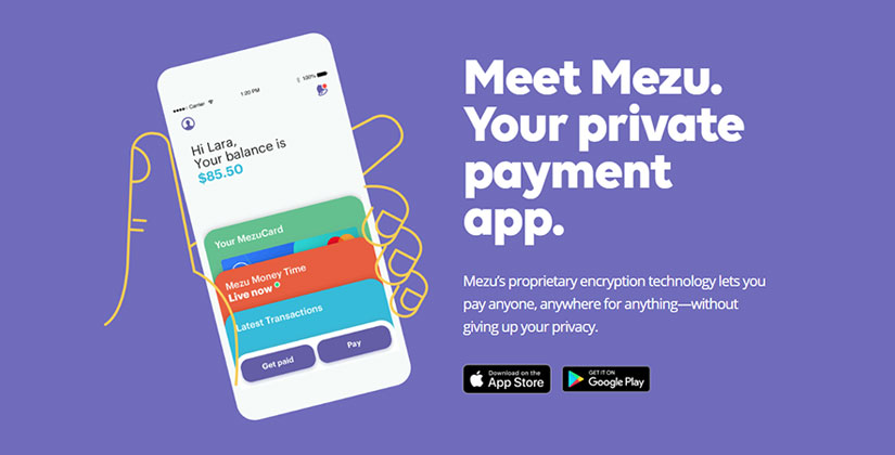Mezu encrypted P2P payments processor app