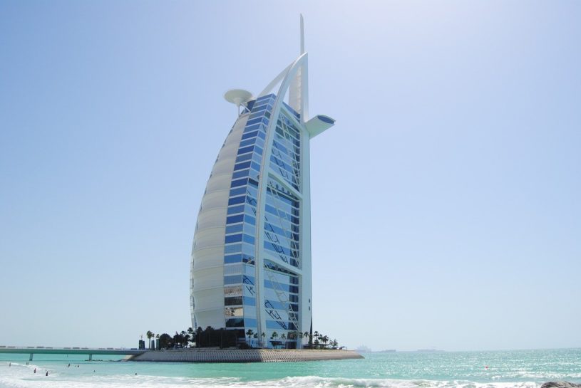 Luxury building on the ocean in Dubai, where FinTech is becoming more popular in the Middle East