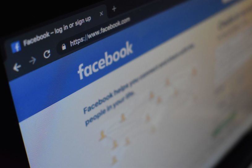 Facebook login screen