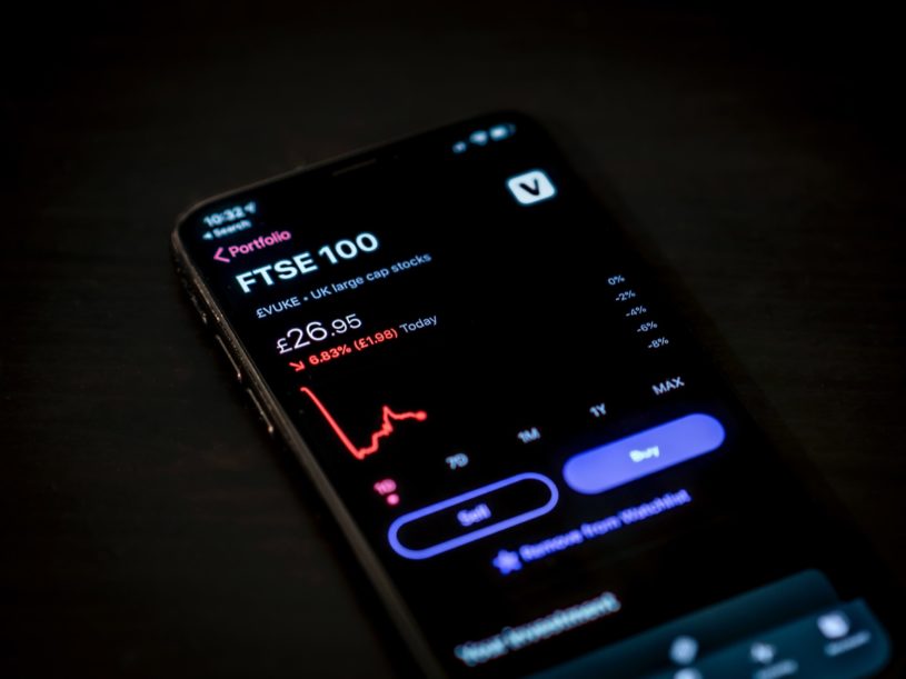 iPhone screen showing the popular stock trading app Robinhood