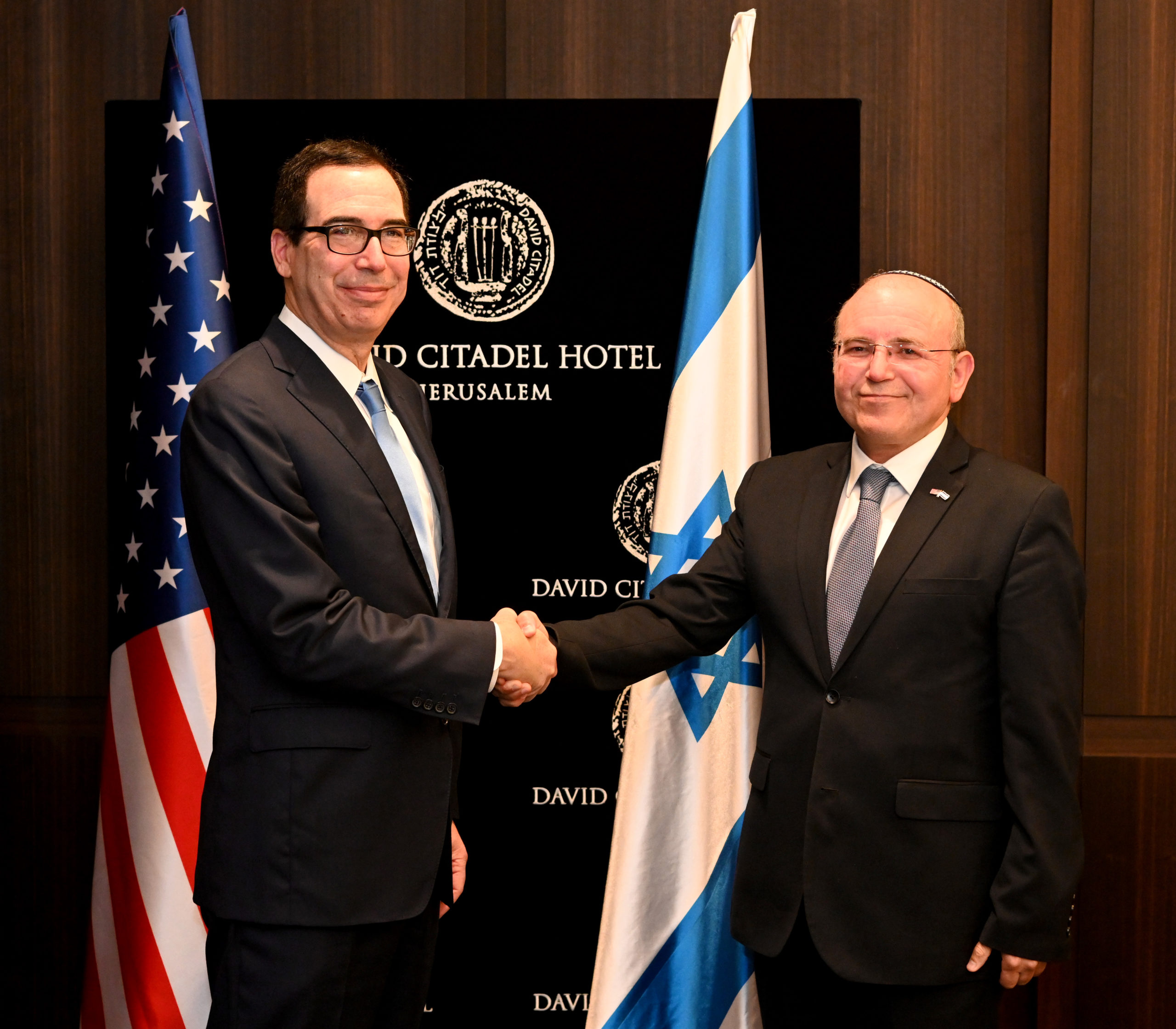 Steven Mnuchin meeting with an Israeli official
