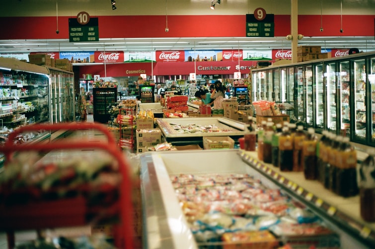 Stocked grocery store.