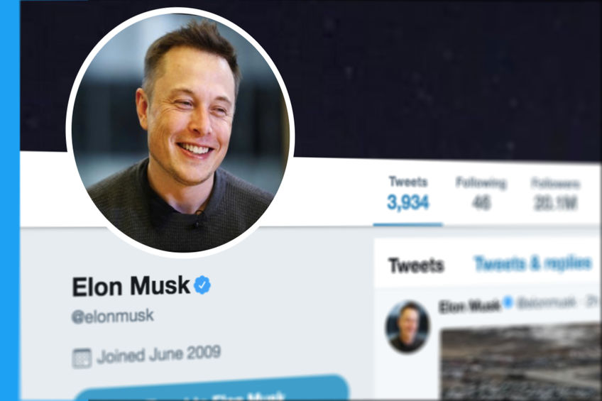 Screenshot of Elon Musk's twitter profile.