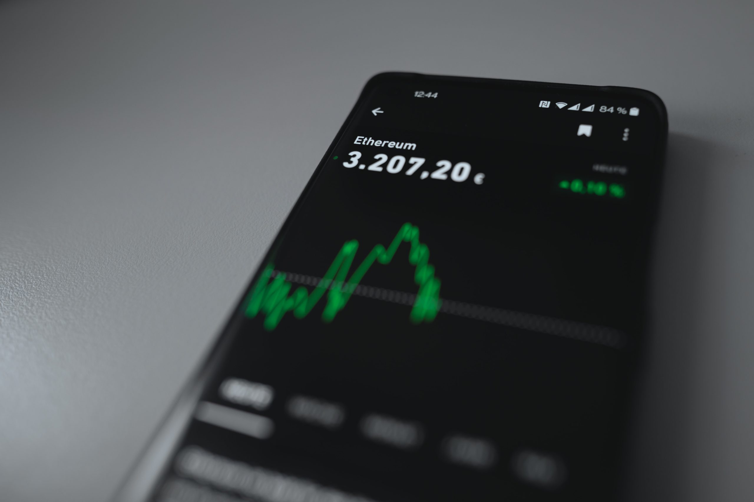 Robinhood crypto app open with Ethereum price displayed