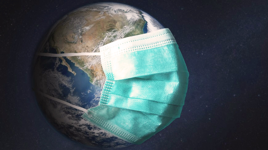 Earth covered by a mask.