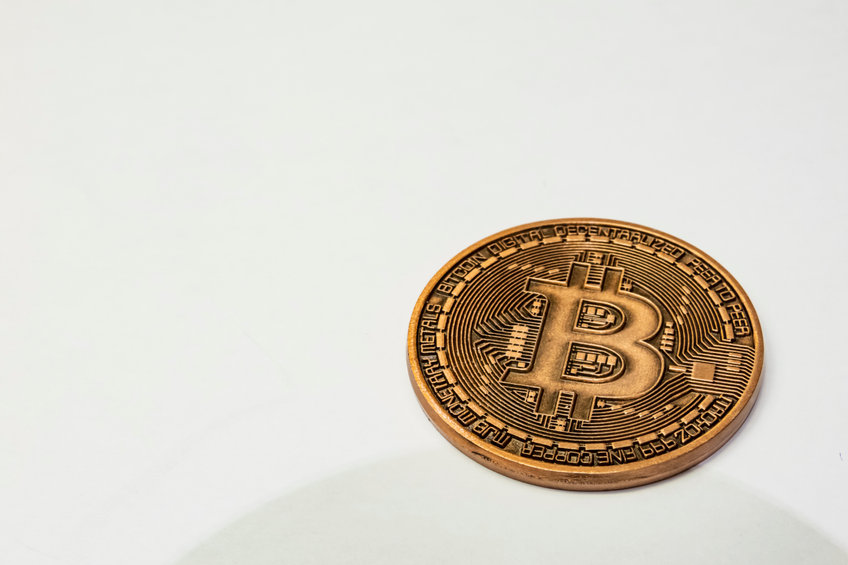 close up physical bitcoin coin