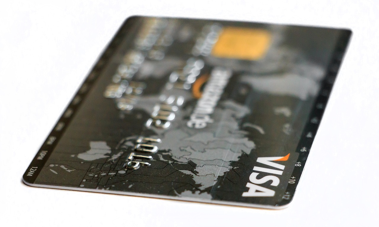 Visa debit card with map of the globe and Australia visible