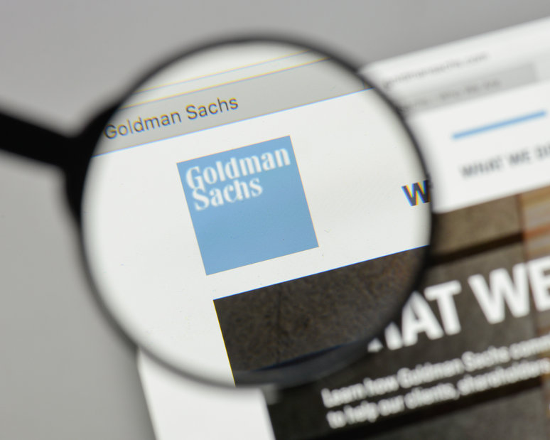 Goldman Sachs logo on the website homepage.