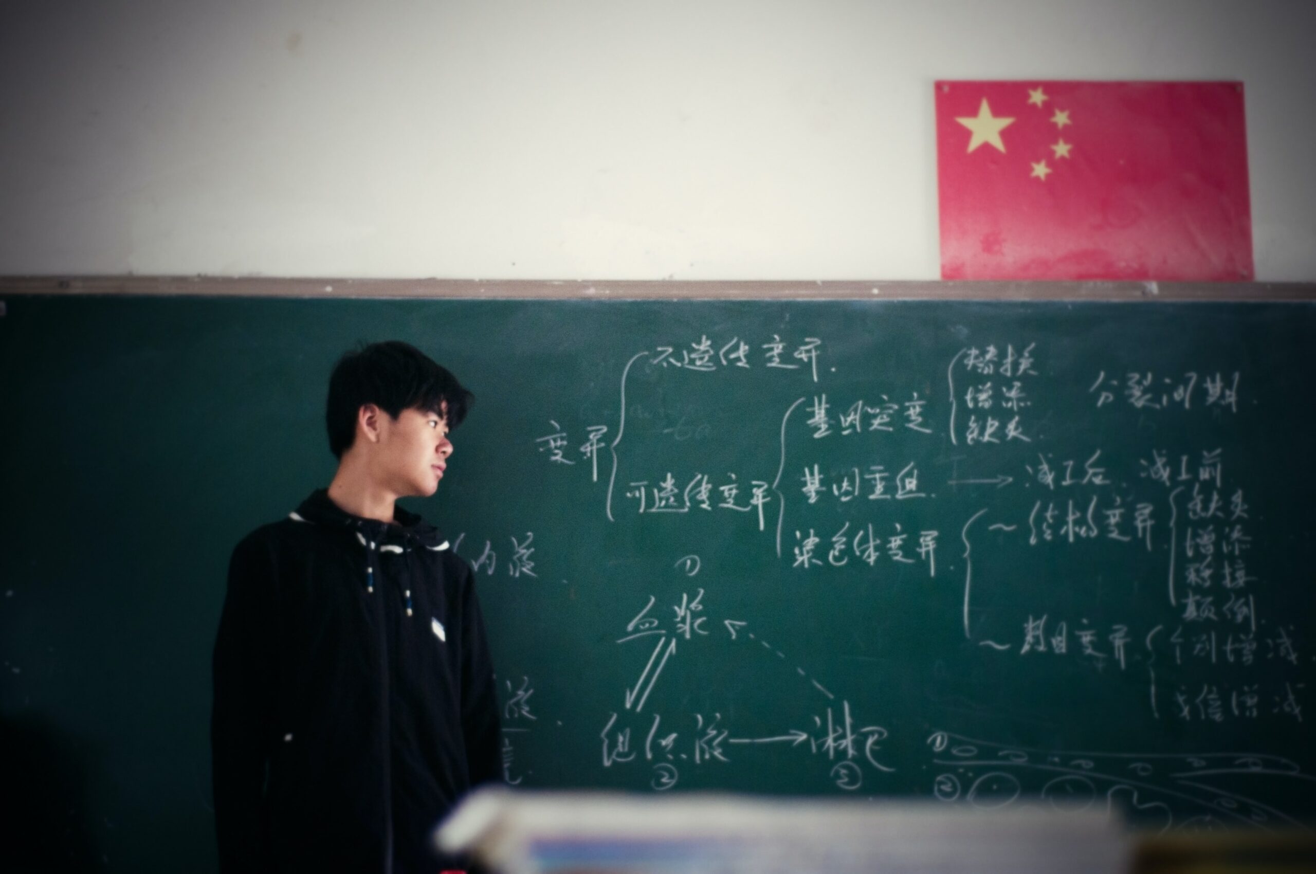 Image of a Chinese student, representing the fact that many of China's economic issues stem from its recent restrictions on education