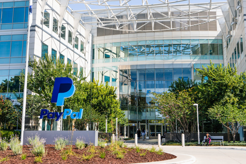 PayPal headquarters in Silicon Valley; PayPal Holdings Inc. is an American company operating a worldwide online payments system