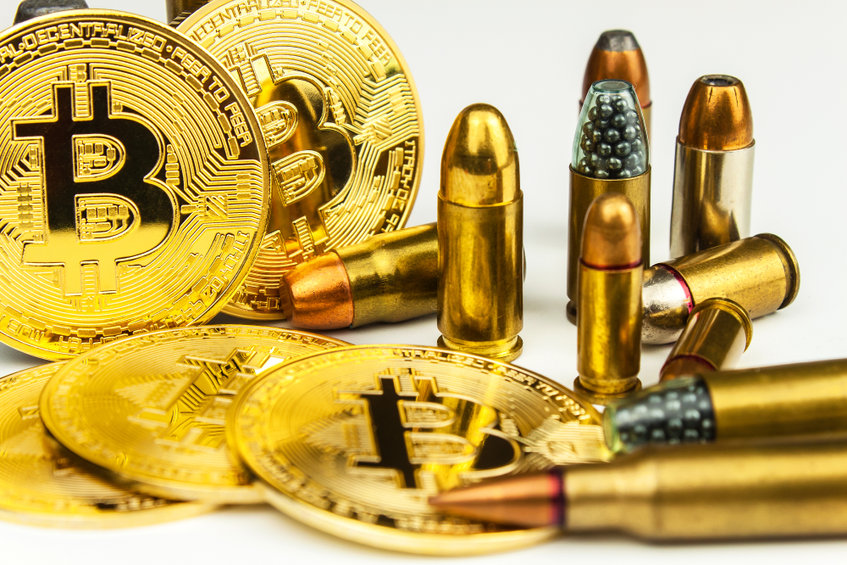 Image of bullets next to bitcoins