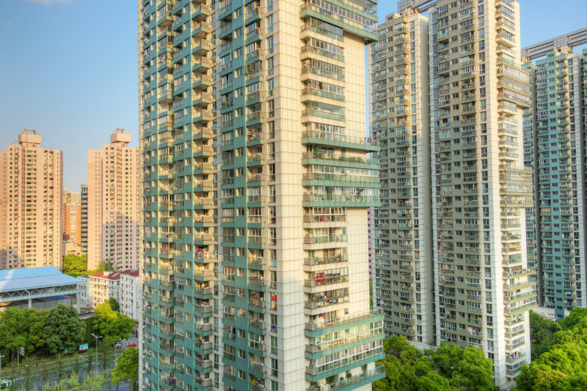 Image of apartment building in Shanghai, China