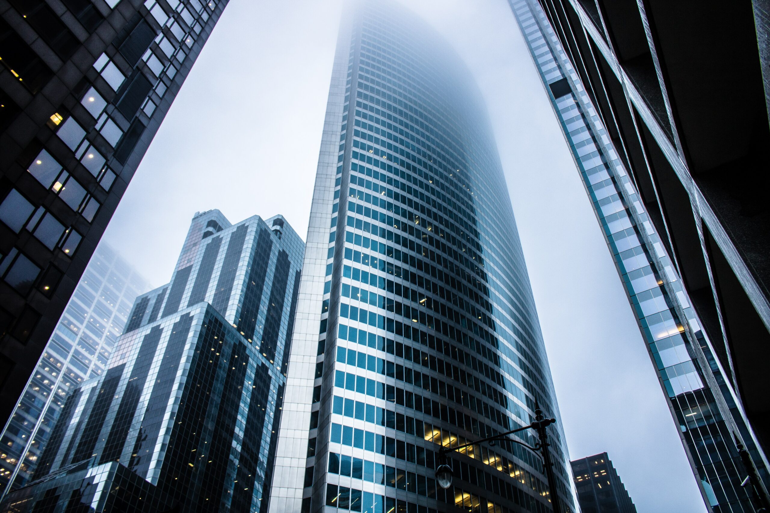 City on cloudy day