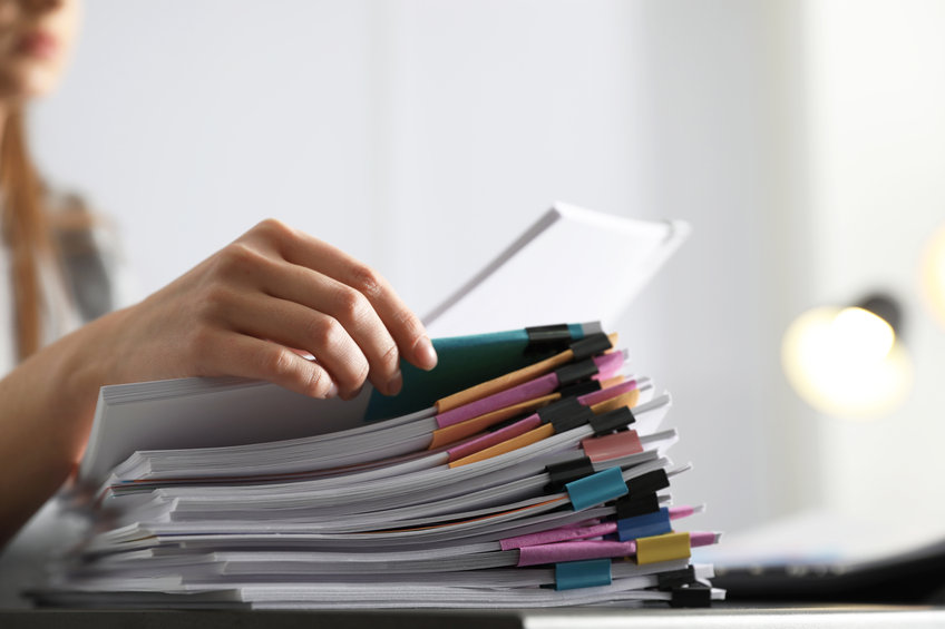 Image of someone reading a report