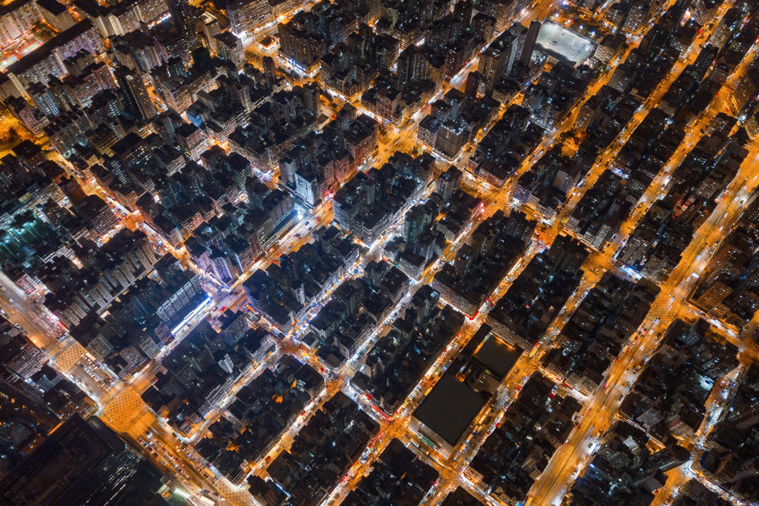 Image of financial district in Hong Kong