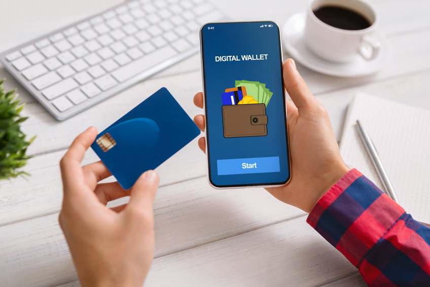 Image of a digital wallet app on a smartphone