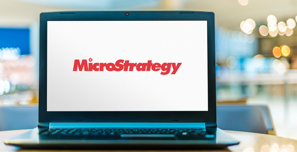 Image of Microstrategy on a laptop screen