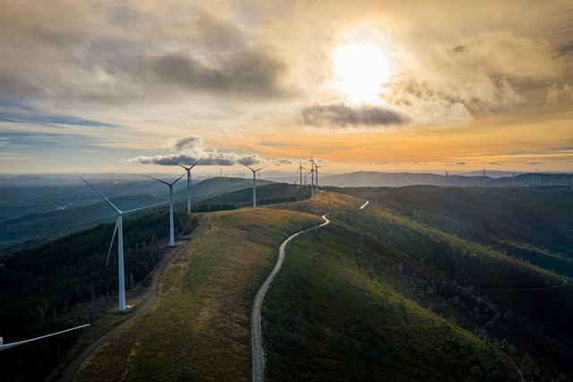Image of wind turbines on a hill