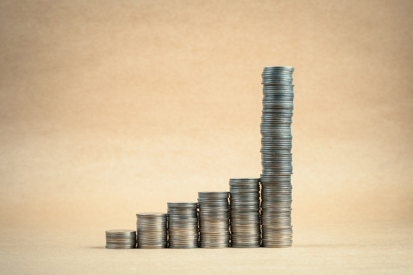 Image of growing stack of coins