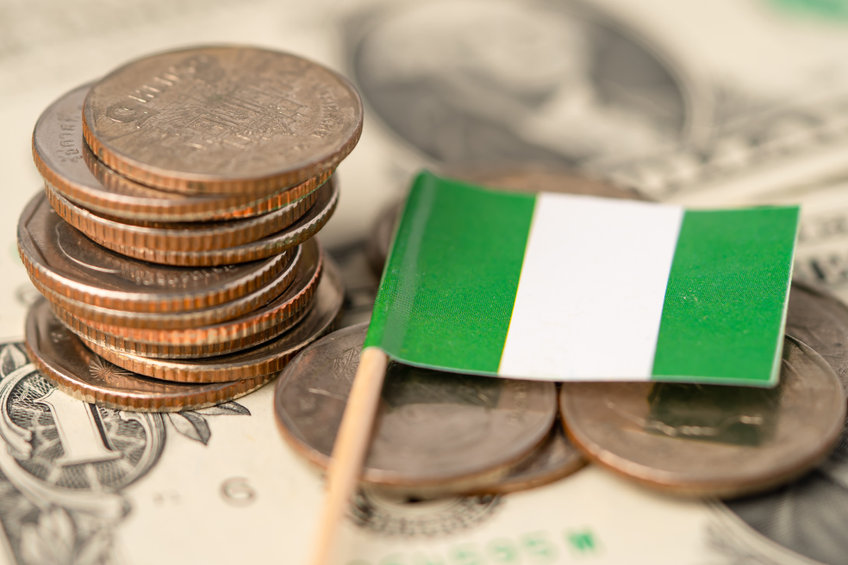 Image of Nigeria flag on some coins