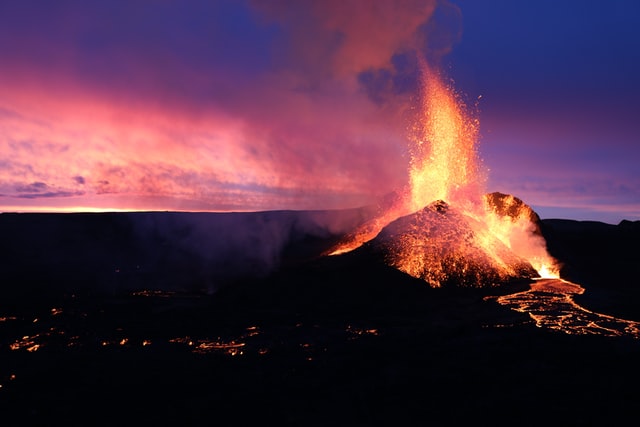 Image of erupting volcano
