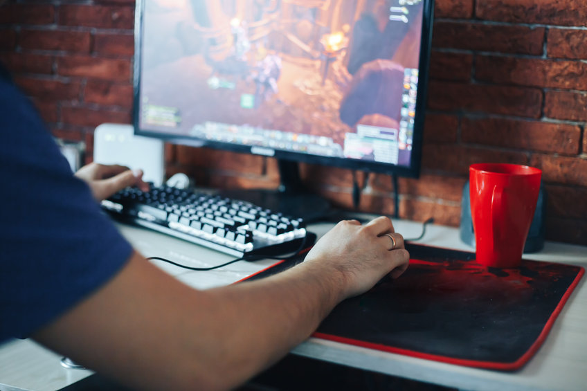 Image of gamer at a PC