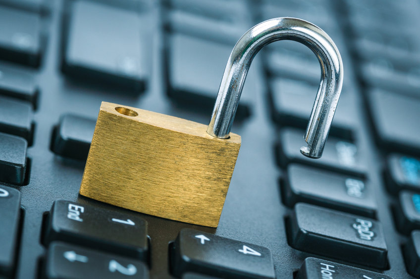Image of a padlock on a keyboard