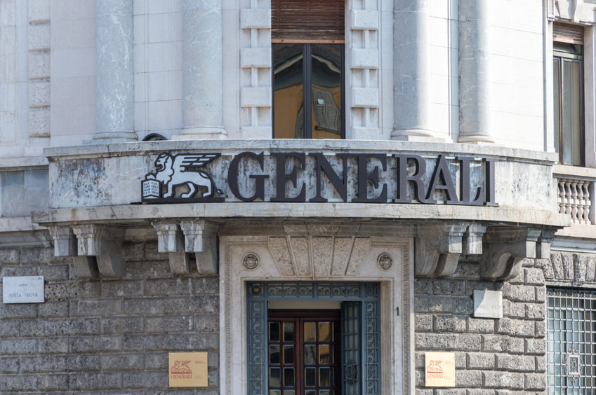 Logo of Generali insurance company in Bergamo.