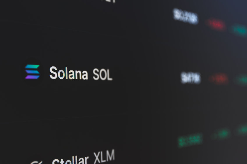 Solana on cryptocurrency exchange market.