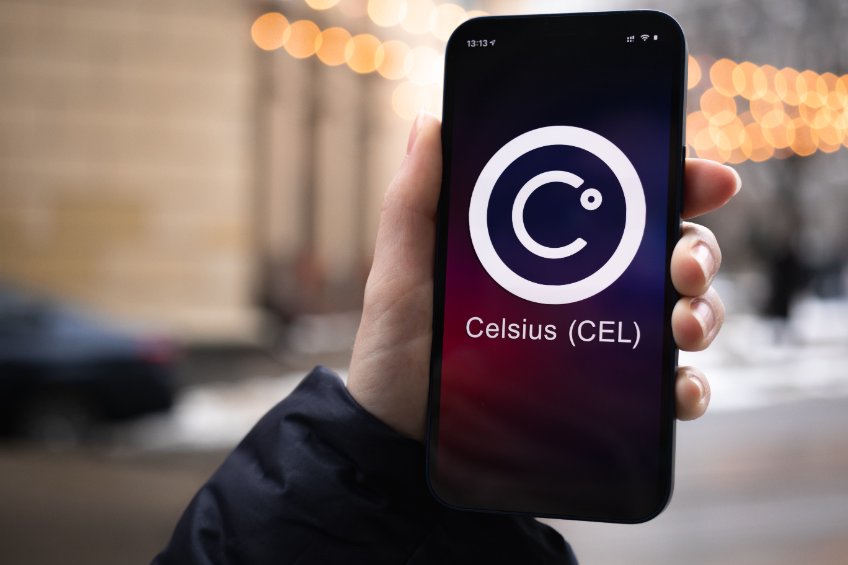 Image of phone with Celsius Network's Logo On Display