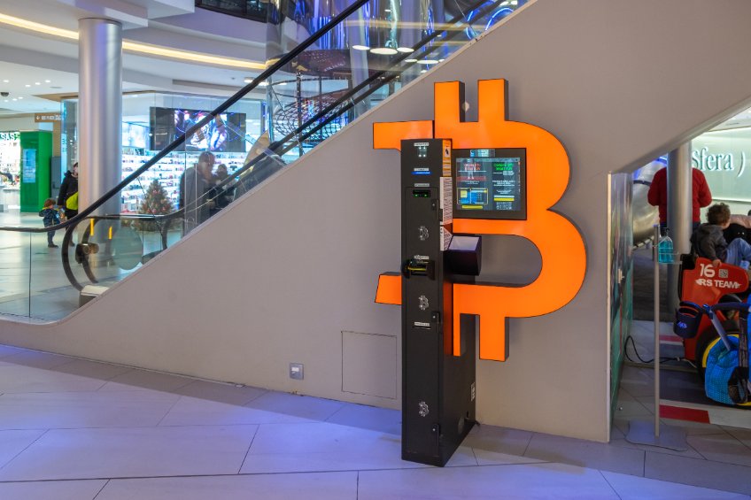 Image of a Bitcoin ATM in a mall