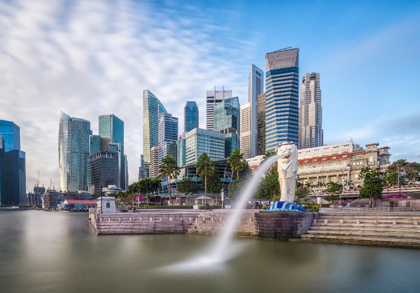 Skyline of Singapore.