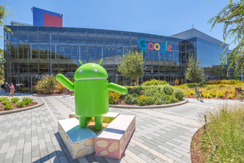 Image of Google's Office in San Fransisco with Android Logo's Statue