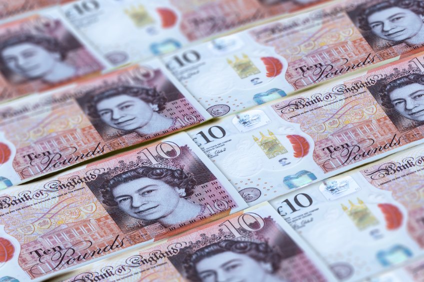 Collage of 10 pound notes