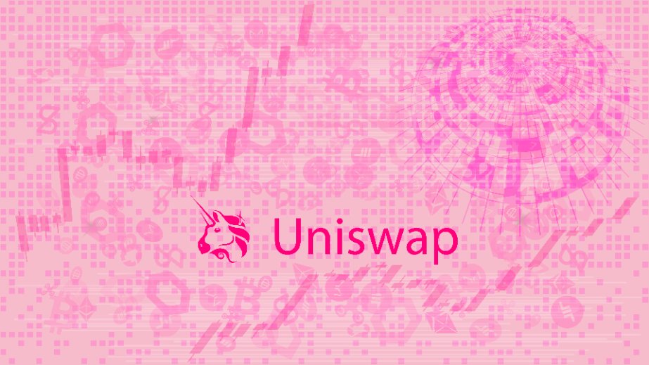 Uniswap cryptocurrency stock market name on abstract digital background