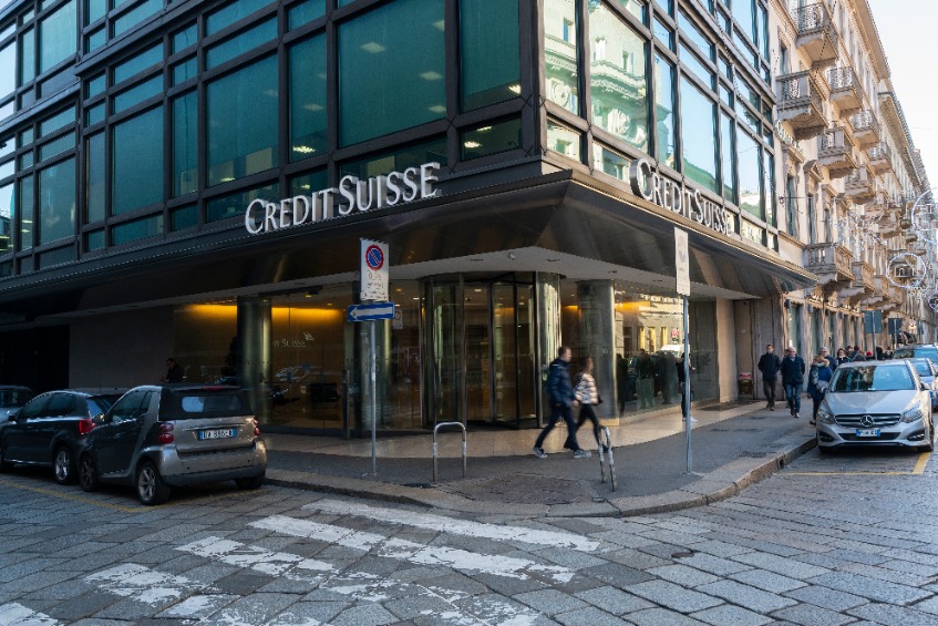 The headquarters of the Credit Suisse branch in Milan, Italy