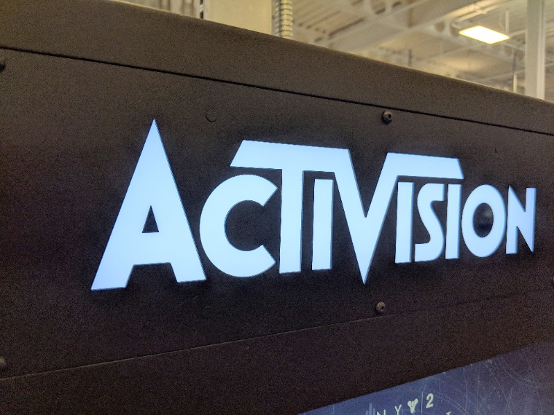 Activision Logo inside Best Buy store. Activision Publishing, Inc. is an American video game publisher.