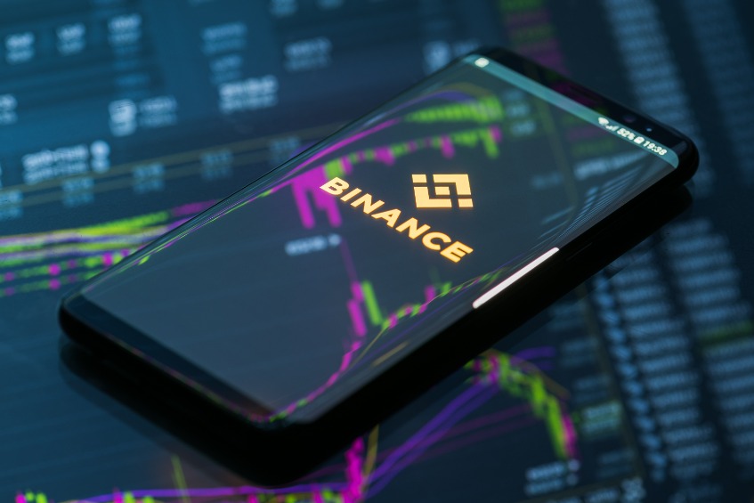 Binance mobile app on running on smartphone.