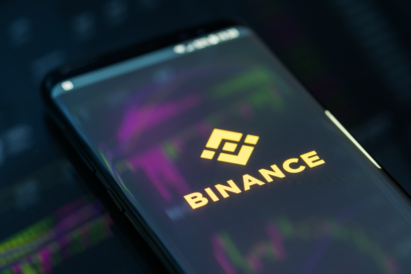 Binance mobile app on running on smartphone.