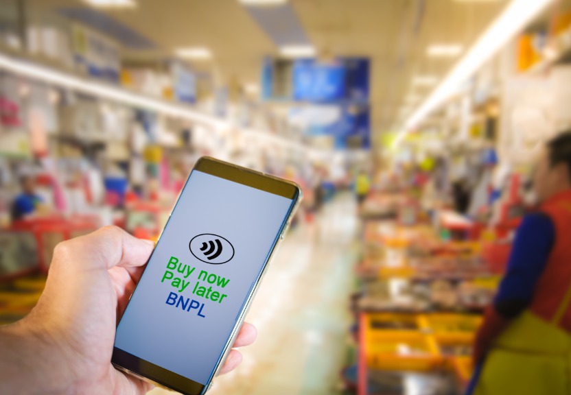 BNPL or Buy now pay later online shopping concept