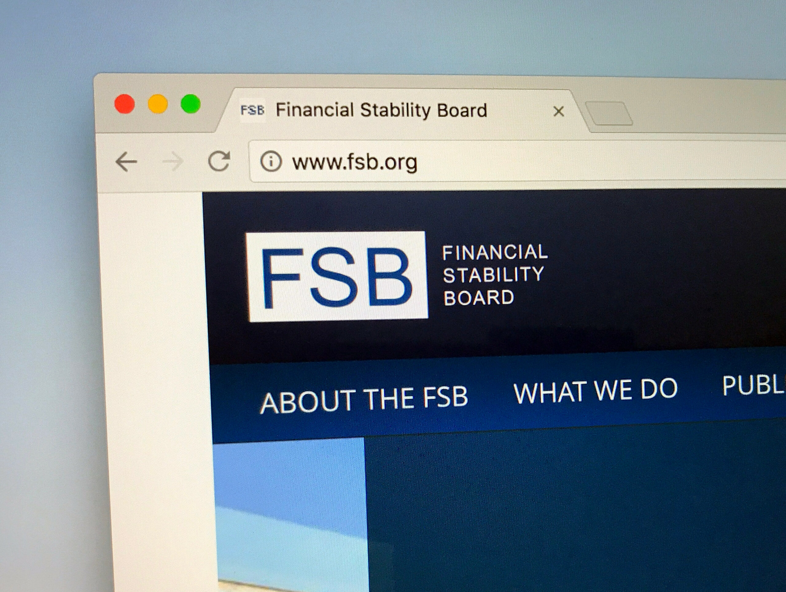 Website of The Financial Stability Board or FSB, an international body that monitors and makes recommendations about the global financial system.