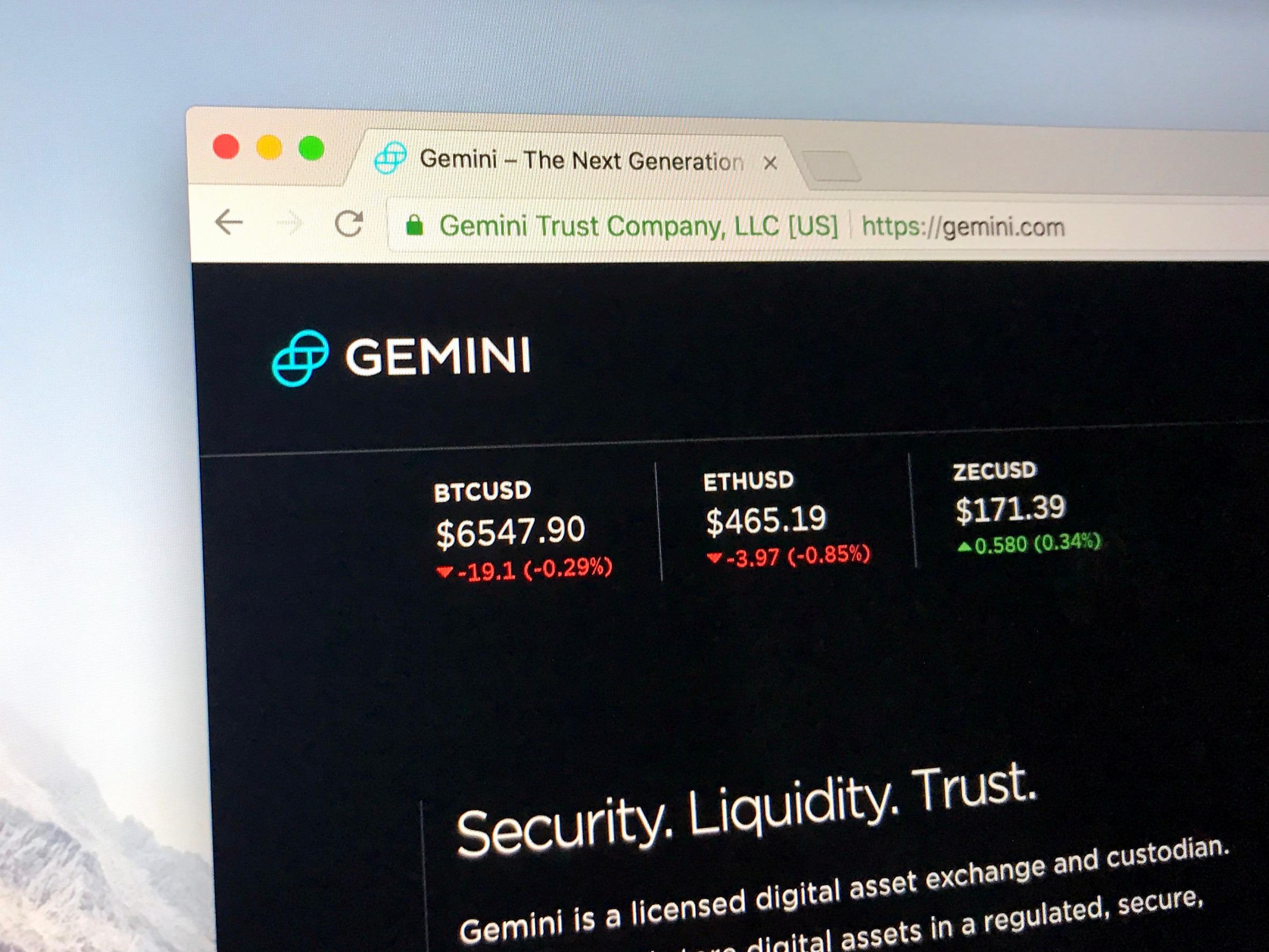 Gemini webpage opened on a Mac computer.