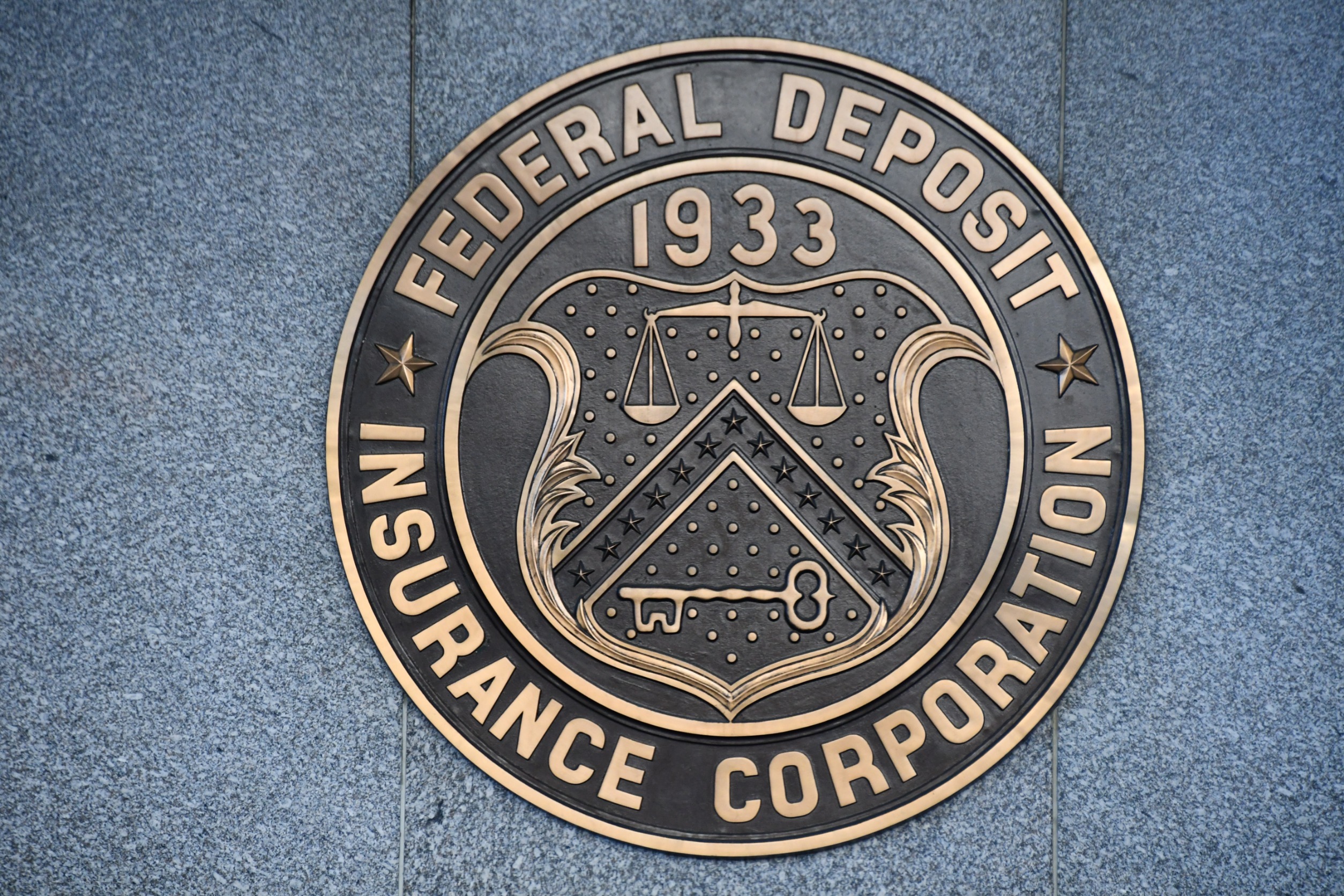 FDIC seal on a building.