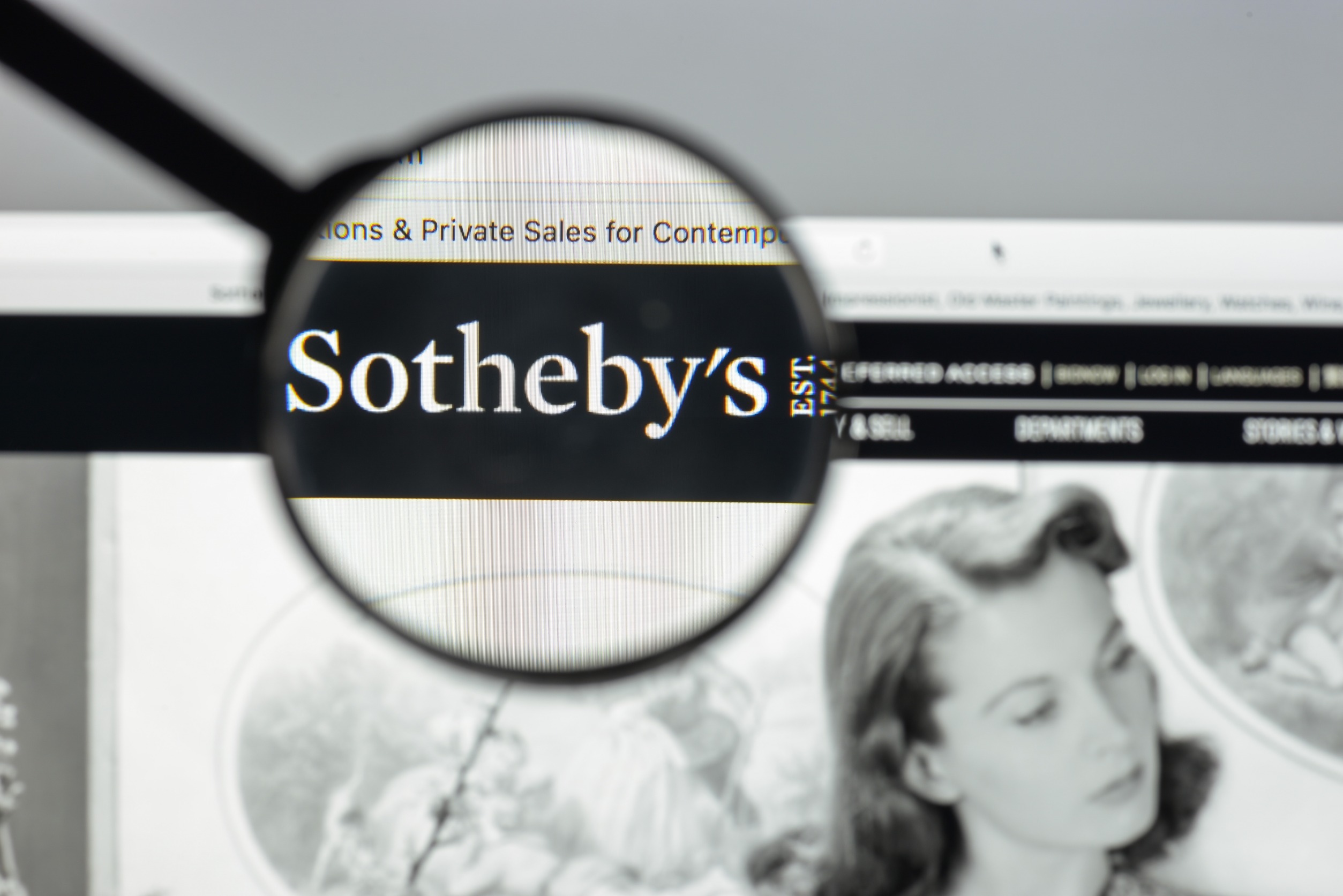 A webpage with "Sotheby's" in focus.