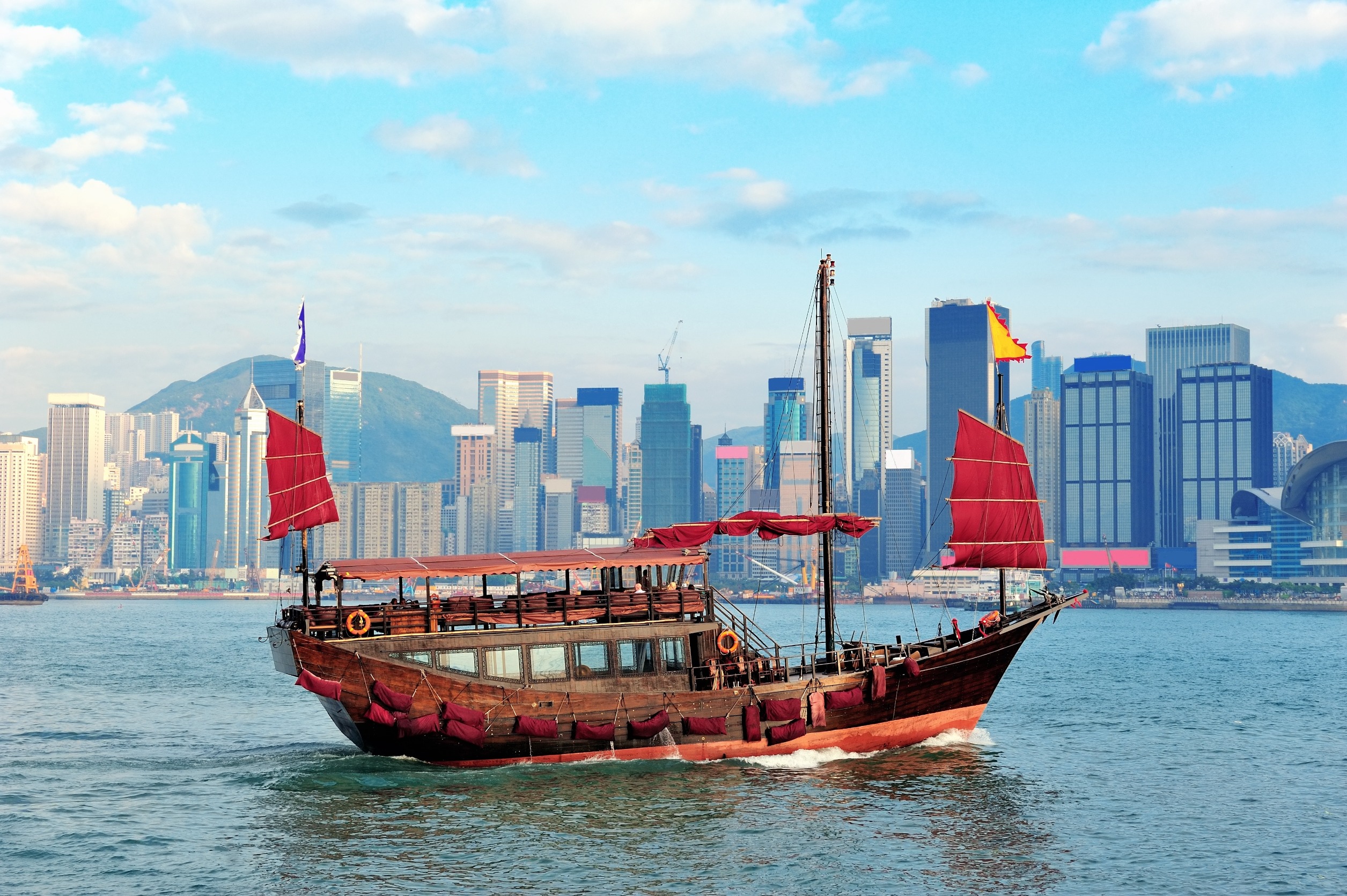 A Boat sailing in the sea