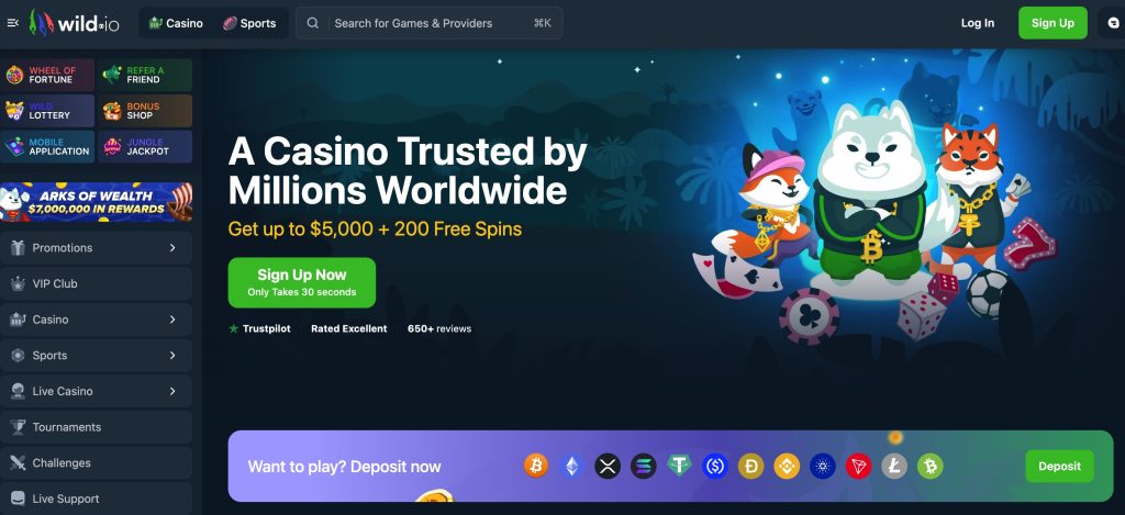 Wild.io is better than BC Game with a deeper game library